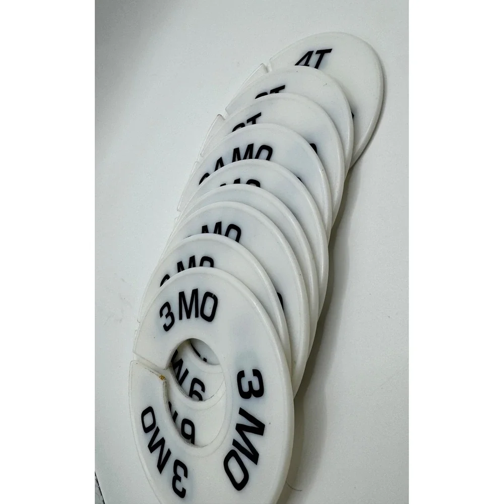 Closet‎ Clothes Rack Dividers Baby/Toddler White 9pc Set 3mo-4T Plastic Rings